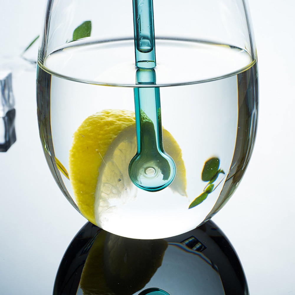 Handmade Colorful Round Glass Straw Round Create Head Wedding Party Straws ECO-friendly Household Glass Straight Pipet Tubularis