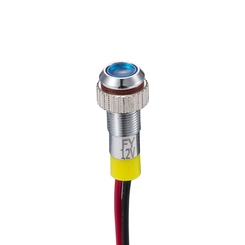 IP62 étanche une couleur clignotant LED indicateur d'avertissement en métal 6mm lampe de signalisation pilote 3V 6V 12V 24V 36V DC avec fil