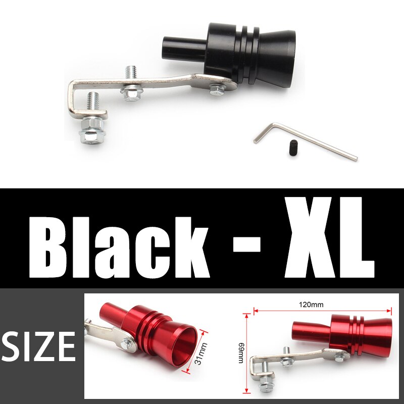 Universele Sound Simulator Auto Turbo Sound Whistle S/M/L/Xl Voertuig Refit Apparaat Uitlaatpijp Turbo geluid Fluitje Auto Turbmuffler: black XL