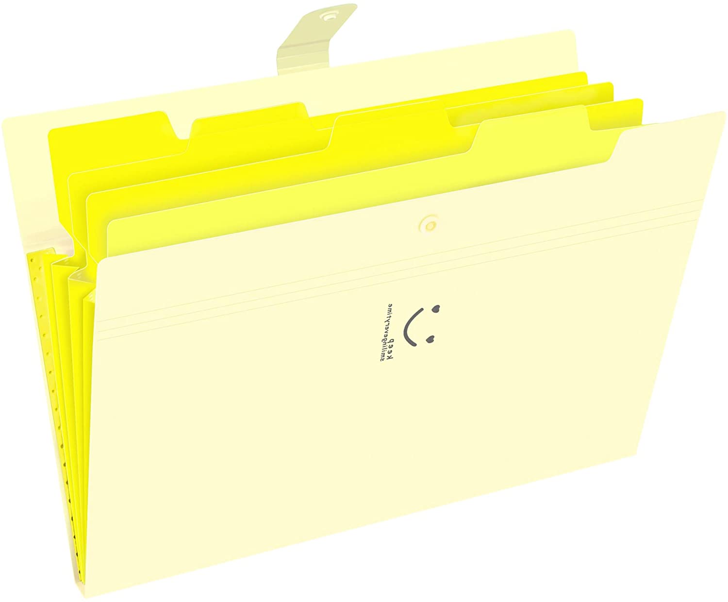 Expanding File Folders 5 Pockets Document Organizer A4 Letter Size Plastic File Folder with Labels Document Holder: Canary Yellow