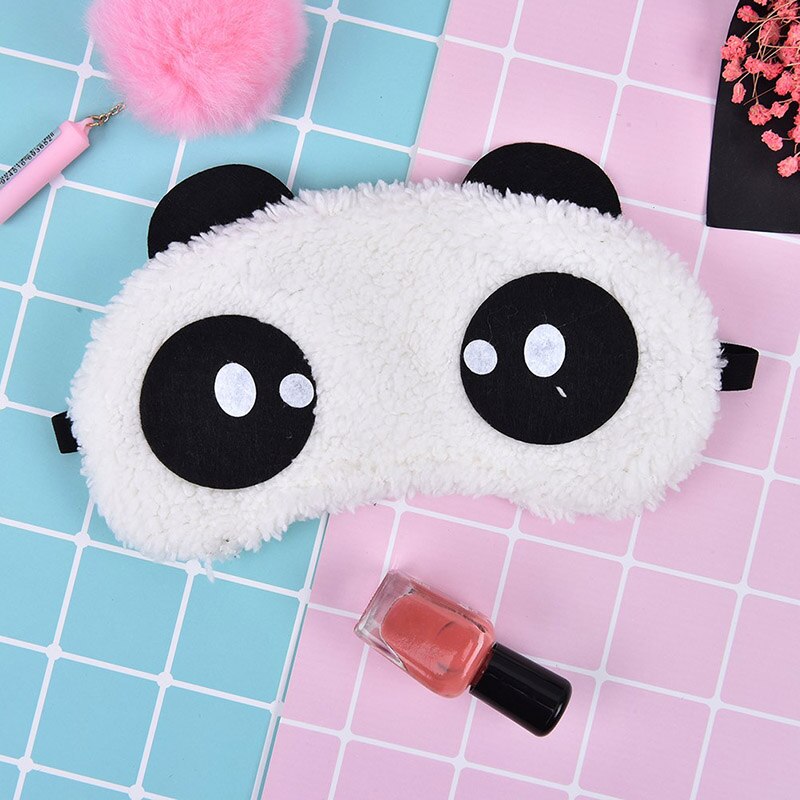 1PCS Cute Face White Panda Eye Mask Eyeshade Shading Sleep Cotton Goggles Eye Mask Sleep Mask Eye Cover Health Care: 3