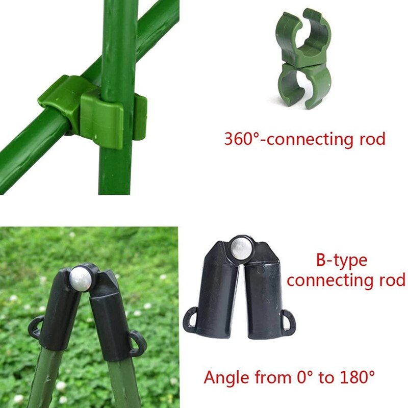 35Pcs Bracket Climbing Frame Set Plant Pile Connector Clip Connecting Cross-Buckle Fixing Joints Plastic Garden Tools