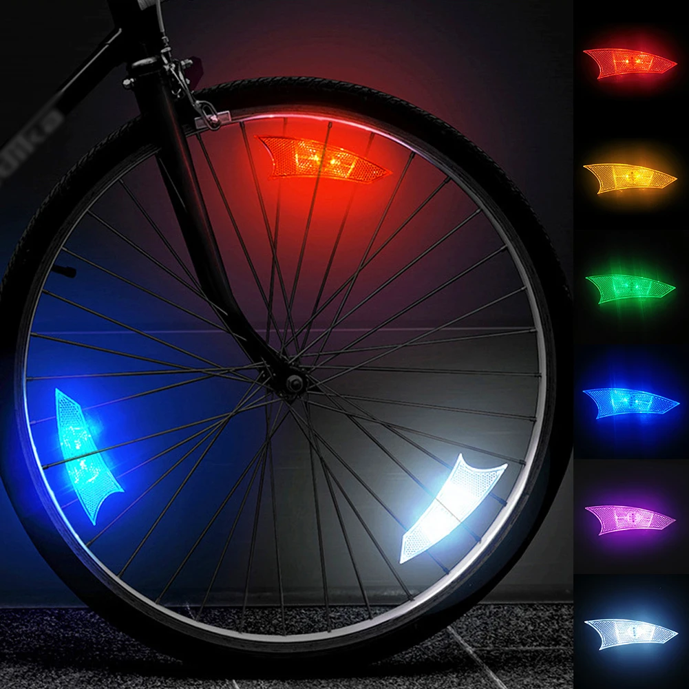 Luces impermeables para rueda de bicicleta, decoración de cuadro de bicicleta de montaña, luces para radios de bicicleta, luces para rueda de bicicleta de conducción nocturna, lámpara de válvula