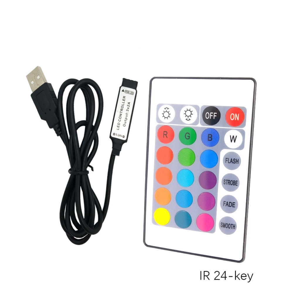 Led Controller 24 Toetsen Led Ir Rgb Controler Led Verlichting Controller Remote DC12V 6A Voor Rgb 2835 3528 5050 Led strip