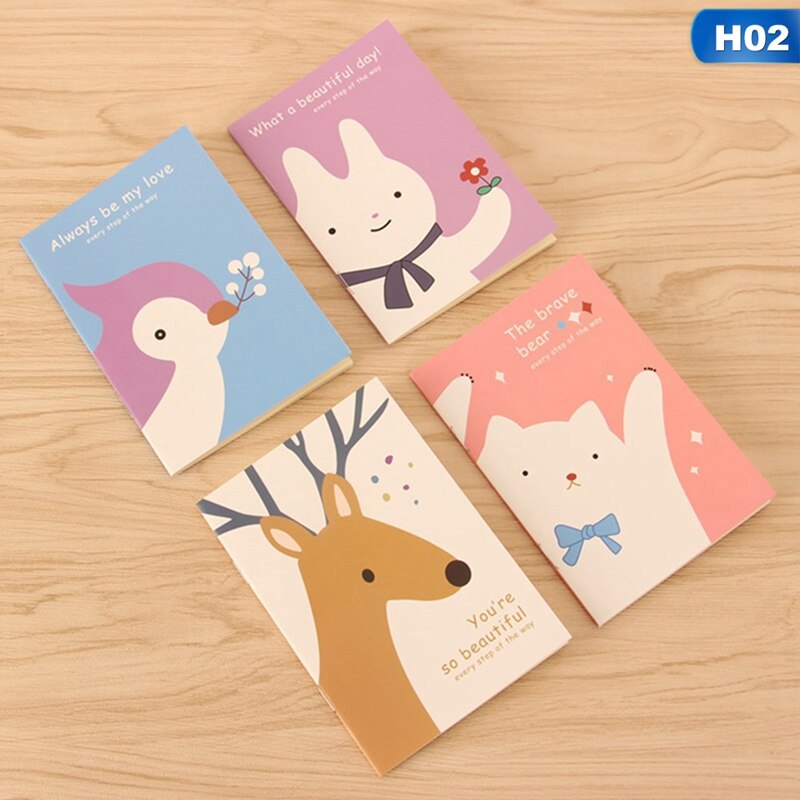 Mini Bloc de notas portátil para escuela y oficina, cuaderno Kawaii, libro de ejercicios, suministros de oficina, 1 Uds.: H02