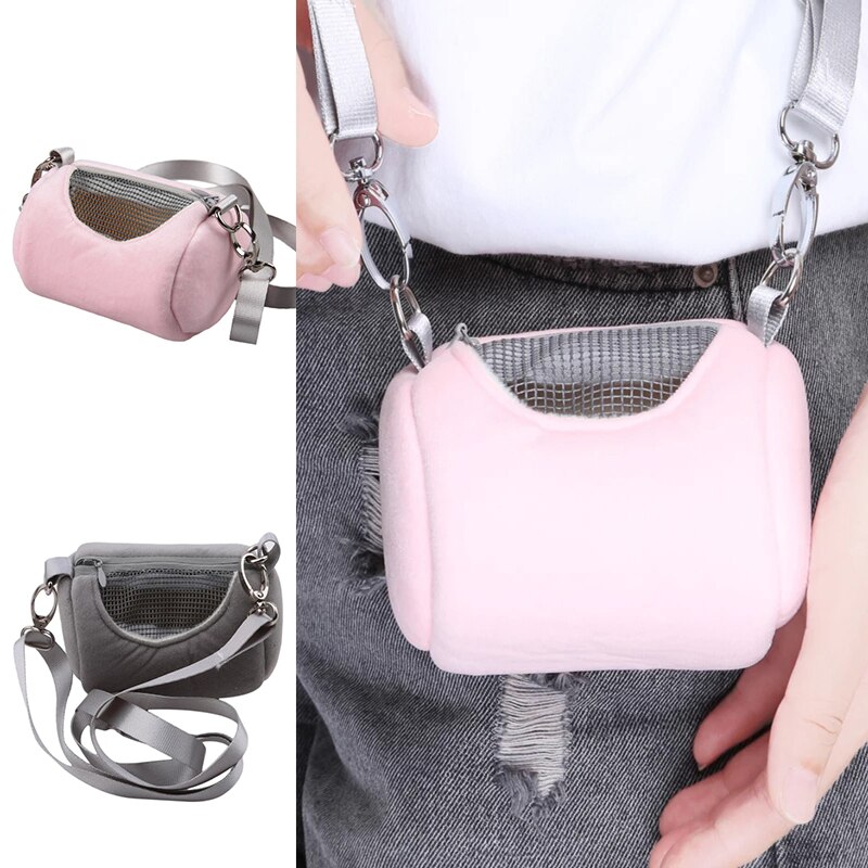 Portable Rodent Rat Cage Bag Travel House Shoulder Strap Detachable Breathable Mesh Hamsters Carrier Bags Pet Supplies