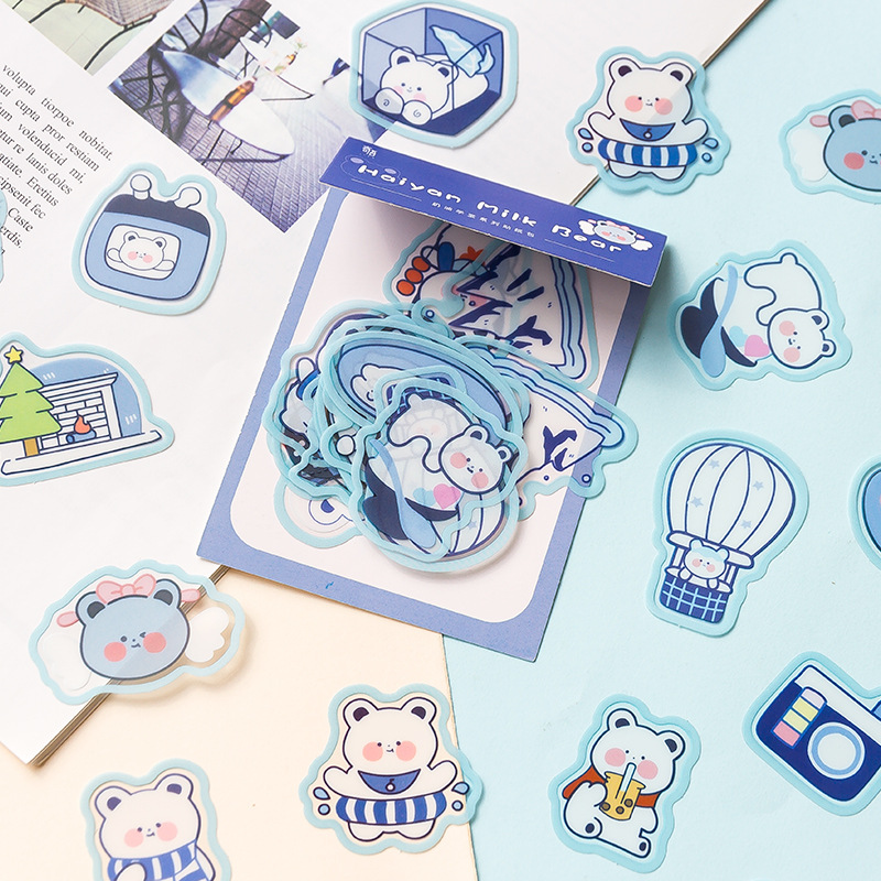 40 Pcs Kawaii Washi Stickers Set Animal Bunny Kat Planeet Lijm Label Decoratieve Sticker Label Voor Scrapbooking Journaling
