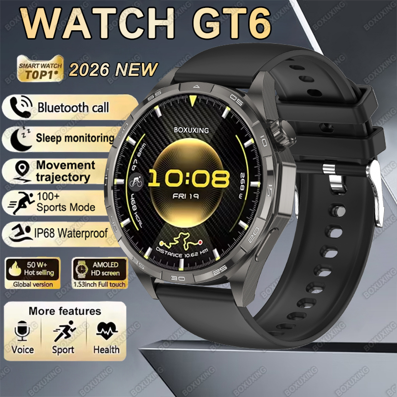 Nuovo orologio GT6 Smart Watch da uomo HD AMOLED schermo GPS traccia frequenza cardiaca chiamata Bluetooth sport fitness mostra sempre l'ora Smart Watch