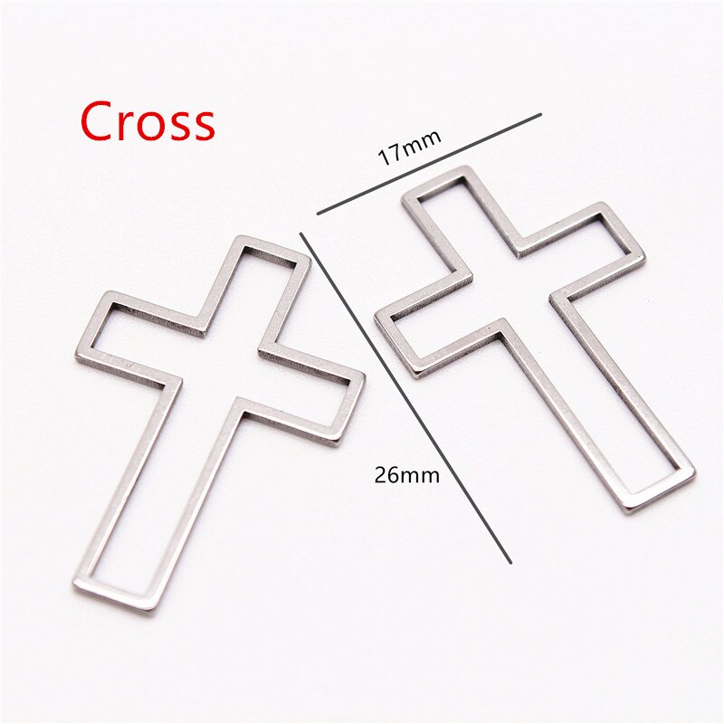 10 pçs oco aço inoxidável encantos pingentes círculo forma quadro jóias achados bezels para diy artesanato brinco colar fazendo: Cross pendant frame