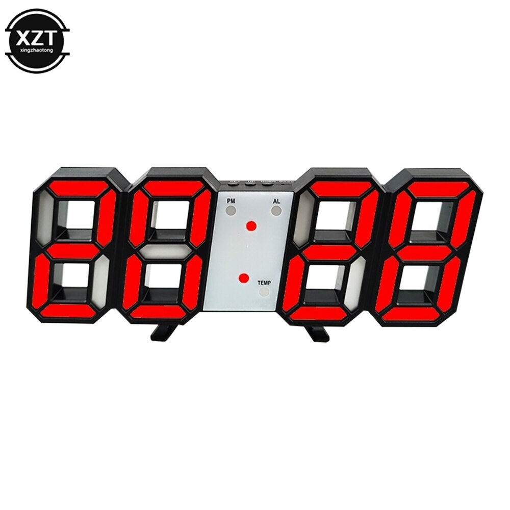 1Pcs LED Digital Alarm Clocks Wall Clocks Hanging Watch Snooze Table Clocks Calendar Thermometer Electronic Clock Digital Clocks: A