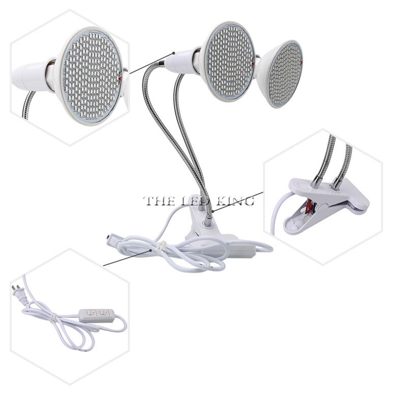 Nyaste 60- 200 led växtljus  e27 220v fytolampa fullspektrum led odlingslampa  e27 led odlingslampor med klämma för växt