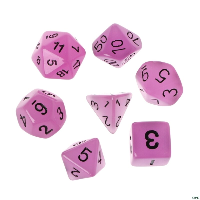 7 pcs multilateral 15mm Transparent Cube Round Corner Portable Table Playing: Purple