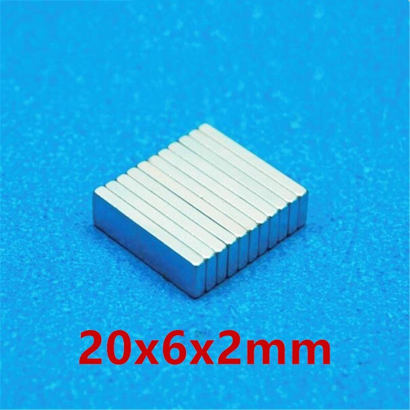 5/10/30pcs/lot F 20x6x2 mm N35 Strong Square NdFeB Rare Earth Magnet 20mmx6mmx2mm Neodymium Magnets 20mm x 6mm x 2mm