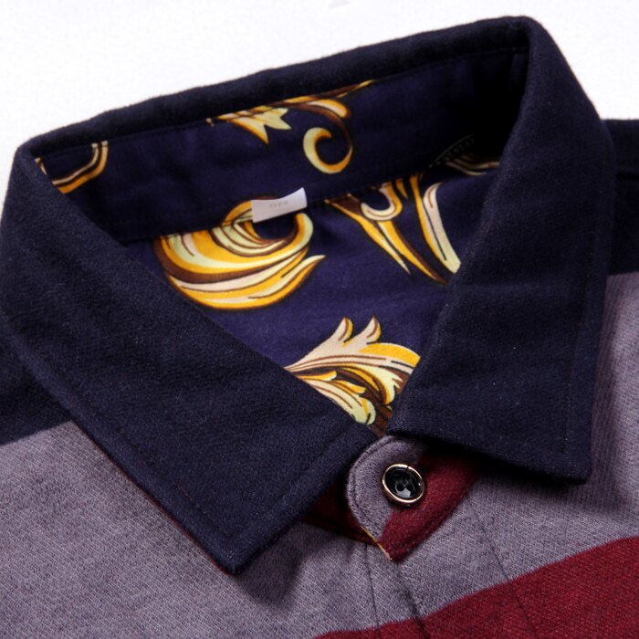 Heren overhemd met brede strepen, casual en zakelijk, lange mouwen, brede strepen, geverfd slim fit katoenen overhemd voor heren