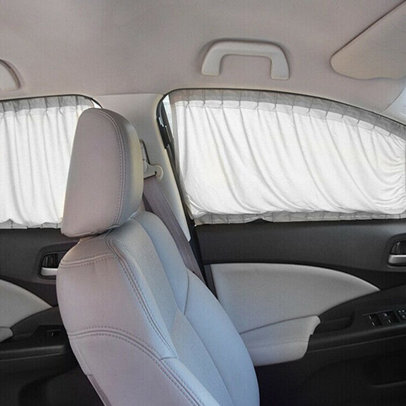 2Pcs Car Curtain Kit Universal Car Van SUV VIP Style Front & Rear Anti-UV Sunshade