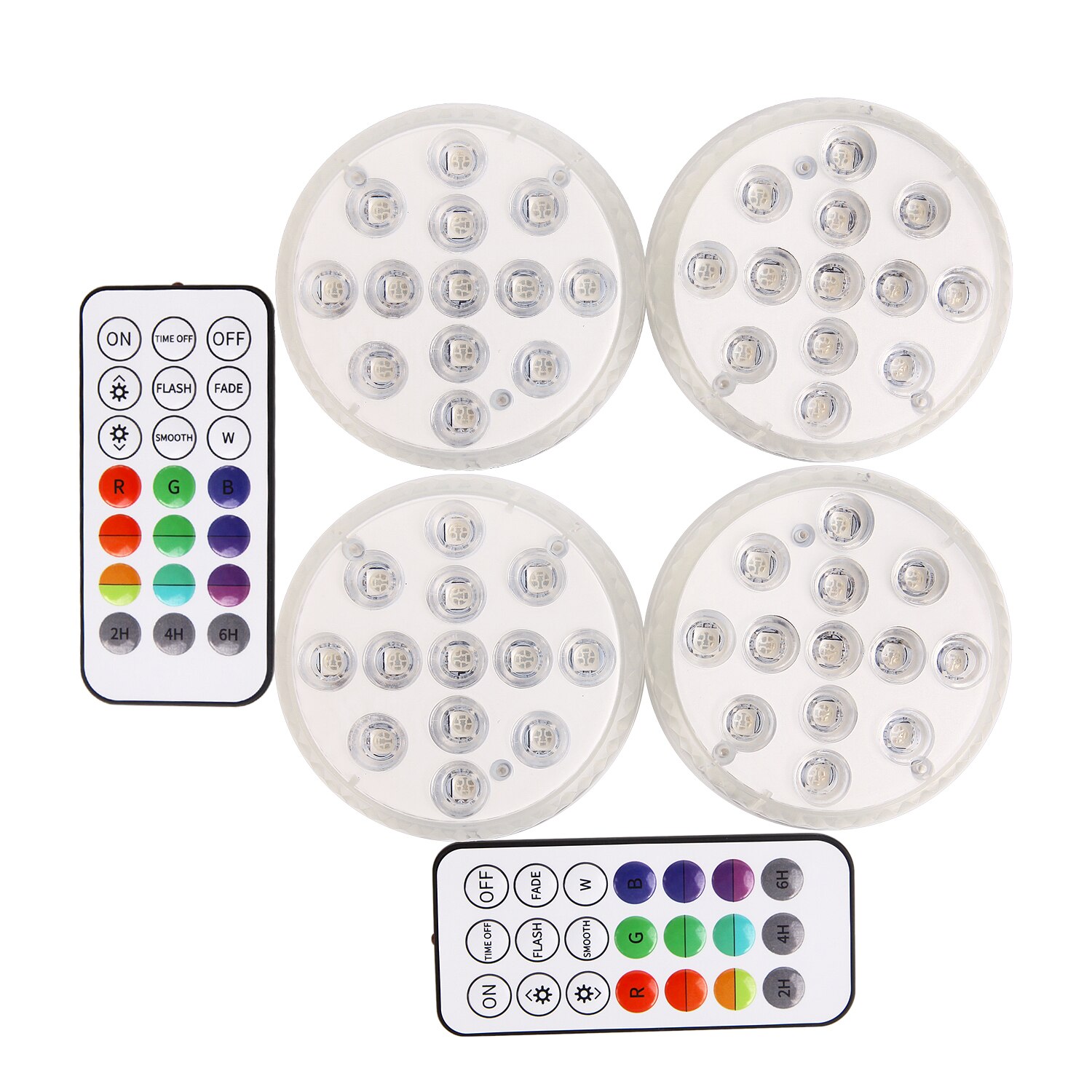 13 Led Grond Dompelpompen Led Verlichting Onderwater Verlichting Kleur Veranderende Zwembad Verlichting Waterdicht Met Afstandsbediening Rf Magneten Zuignappen: 4pcs
