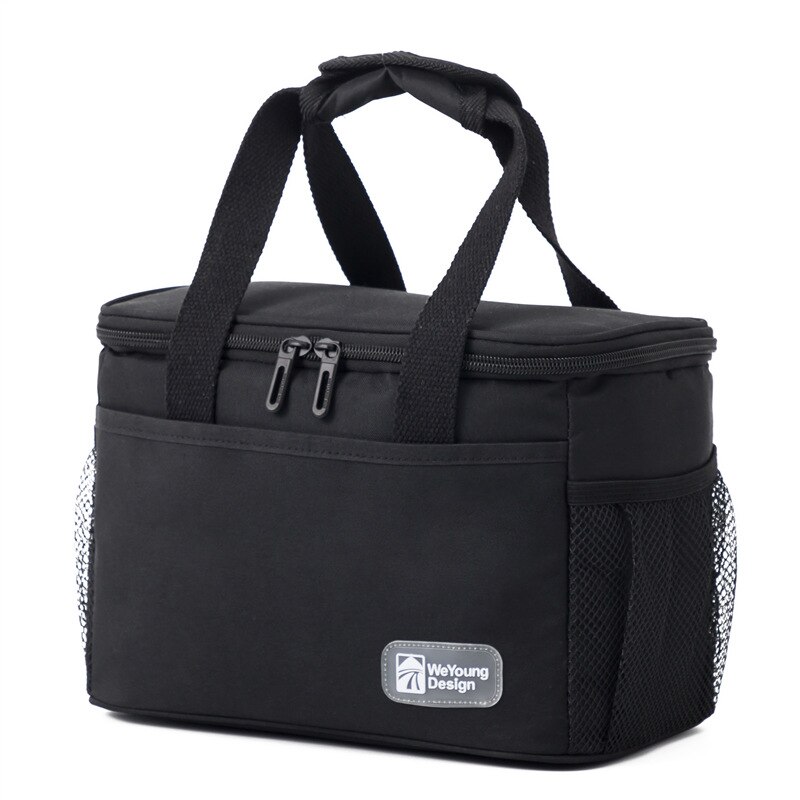 Weyoung Wasserdichte Thermo Lunch Bag Kühltasche Isoliert Dicht Lunch Box Bento Tasche für halten lebensmittel frisch: Black