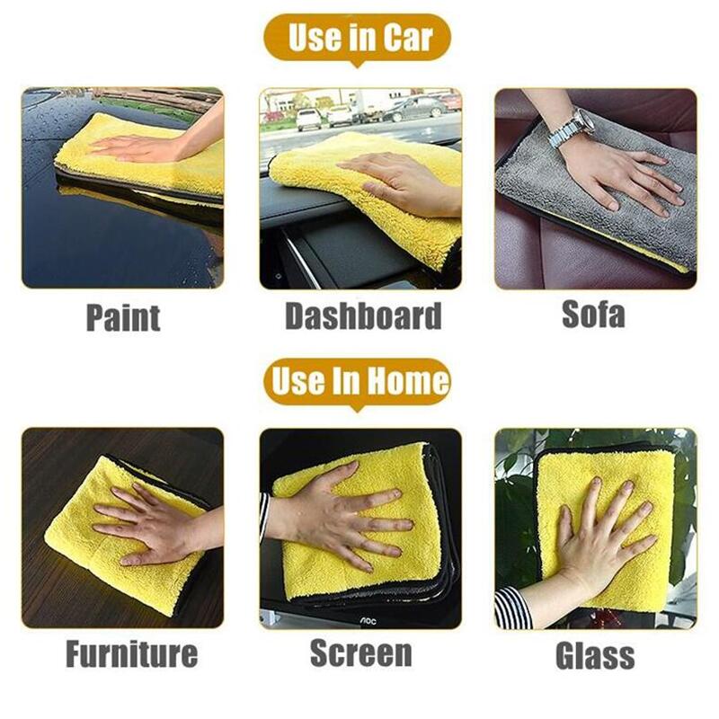 2/3/5/10 Pcs Car Wash Microfiber Towels Super Thick Soft Plush Cloth For Washing Cleaning Drying Absorb Wax Polishing