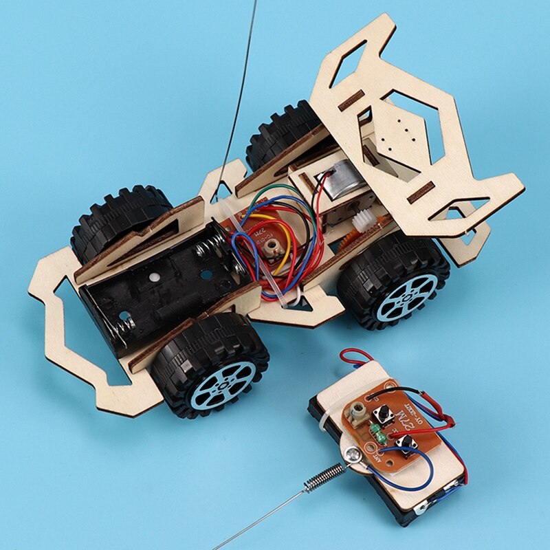 DIY RC Auto Spielzeug Montage Holz Gebäude Fahrzeug Spielzeug Rennen Auto Spielzeug Wissenschaftliche Experiment Modell Bausätze für freundlicher