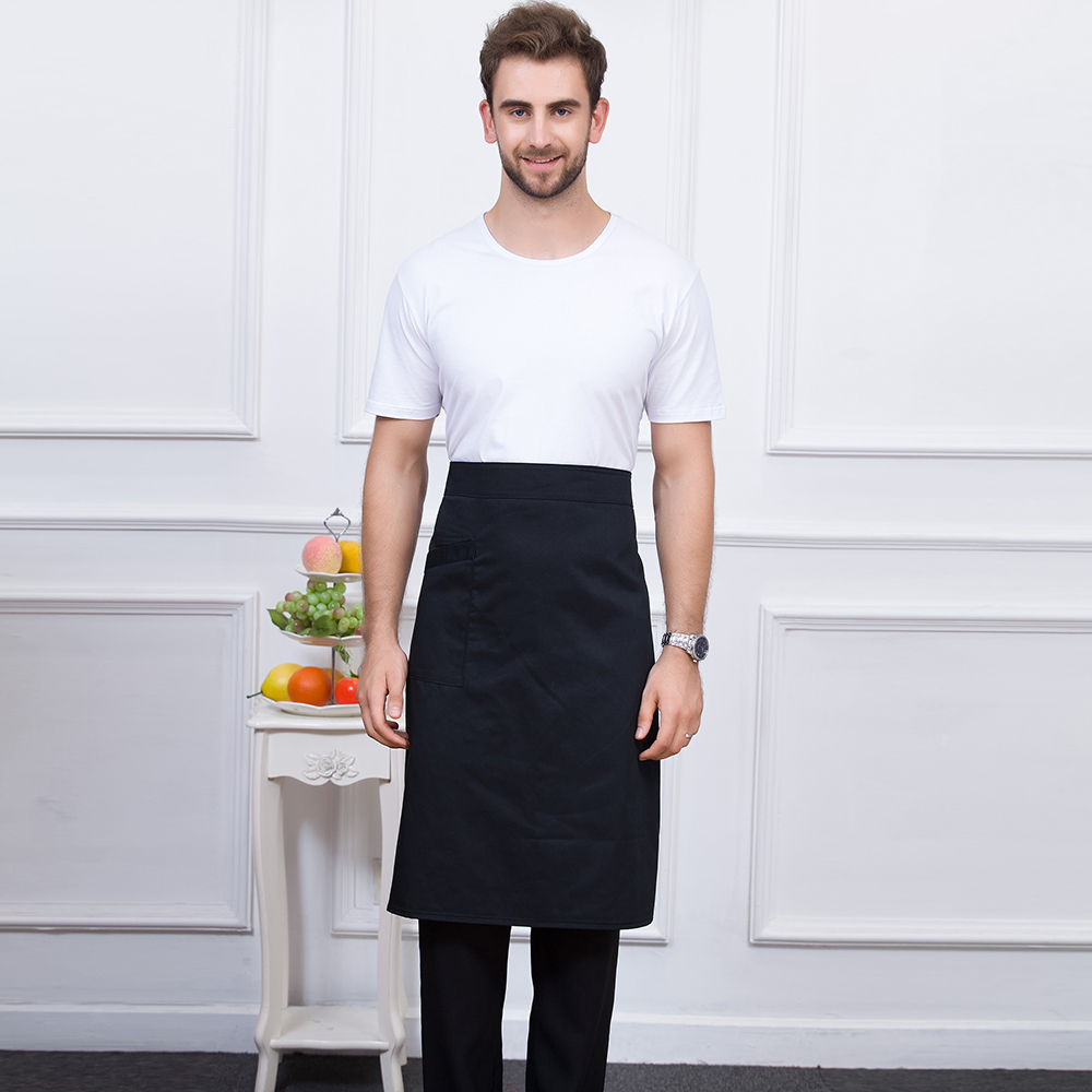 Flerfarget unisex kjøkken kaffebar baker kokk kelner matlaging arbeid slitasje matte serveringsforkle med en lomme