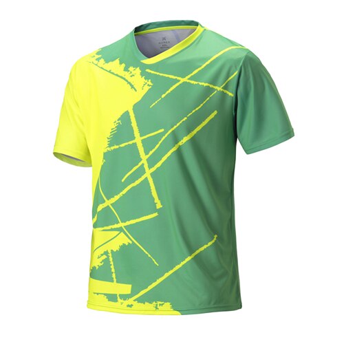 mens table tennis clothes badminton shirt table tennis shirt sport badminton clothes sport training badminton t shirts Plus size: green yellow / L