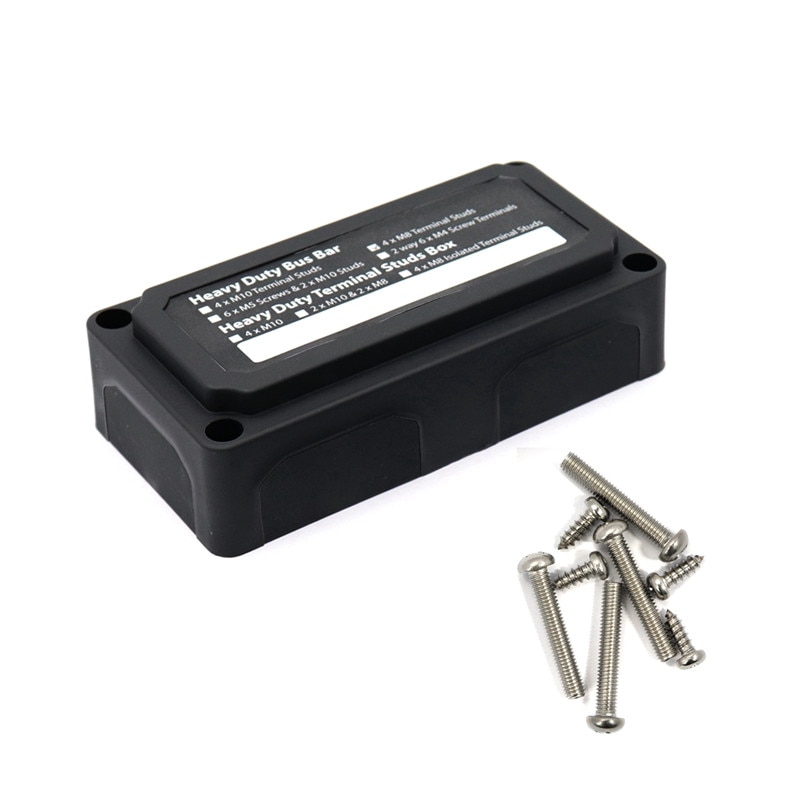 Bus BarsDC 48V 300A 4 auto Bus boot power verteilung bar mit 4xM8 Terminal spargel fahrzeug lkw RV Kabel veranstalter box