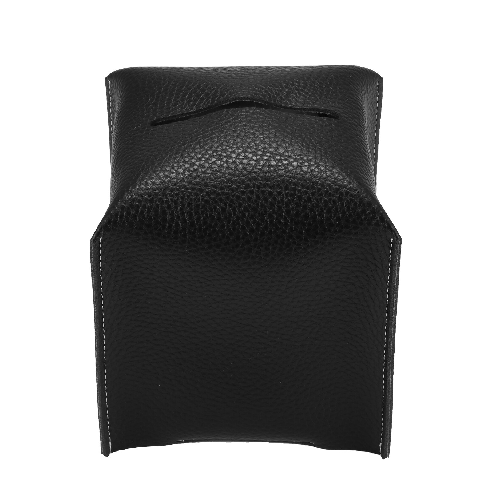 Tissue Box Cover Holder Square PU Leather Tissue Dispenser Box Roll Paper Extractive Tissue Dispenser Container For Bedroom: black