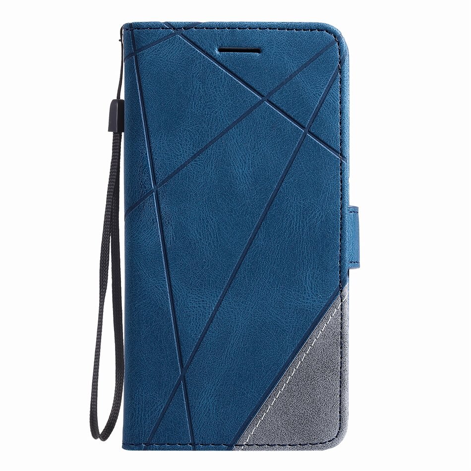 Neutral Style Phone Holster For Oneplus 8 Pro 1+8 1+8Pro One plus 8 8Pro Stripe Rhombus Leather Case Hit Color Stand Cover O21G: For Oneplus 8 / Blue