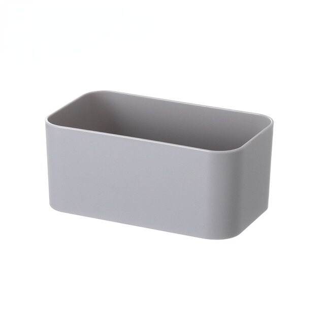 Boîte de rangement murale en plastique, support de télécommande, décoration de la maison, boîte de rangement de cosmétiques, support mural: M-grey