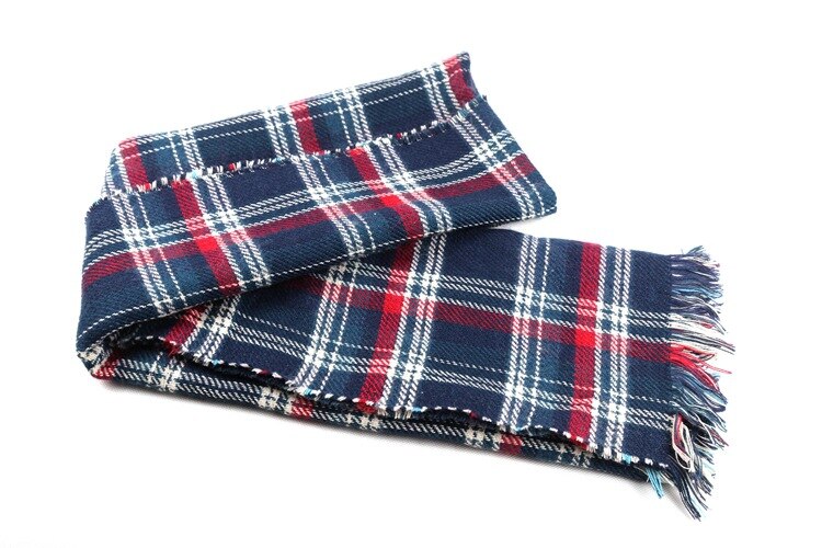 Cheshanf, bufanda de Cachemira de tartán para mujer, de invierno, de gran tamaño, de doble cara, a cuadros, multifunción, capa gruesa cálida, chal,: Blue