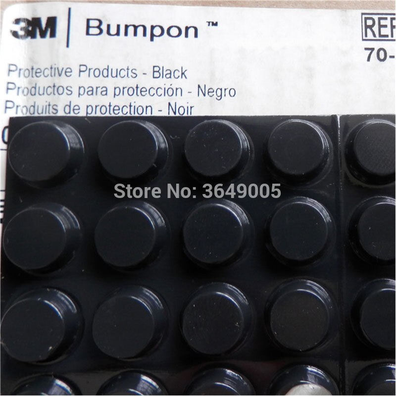 56pcs/lot SJ5012 Protective Rubber Feet with adhesive Black 12.7mm*3.6mm Cylindrical-Flat Top