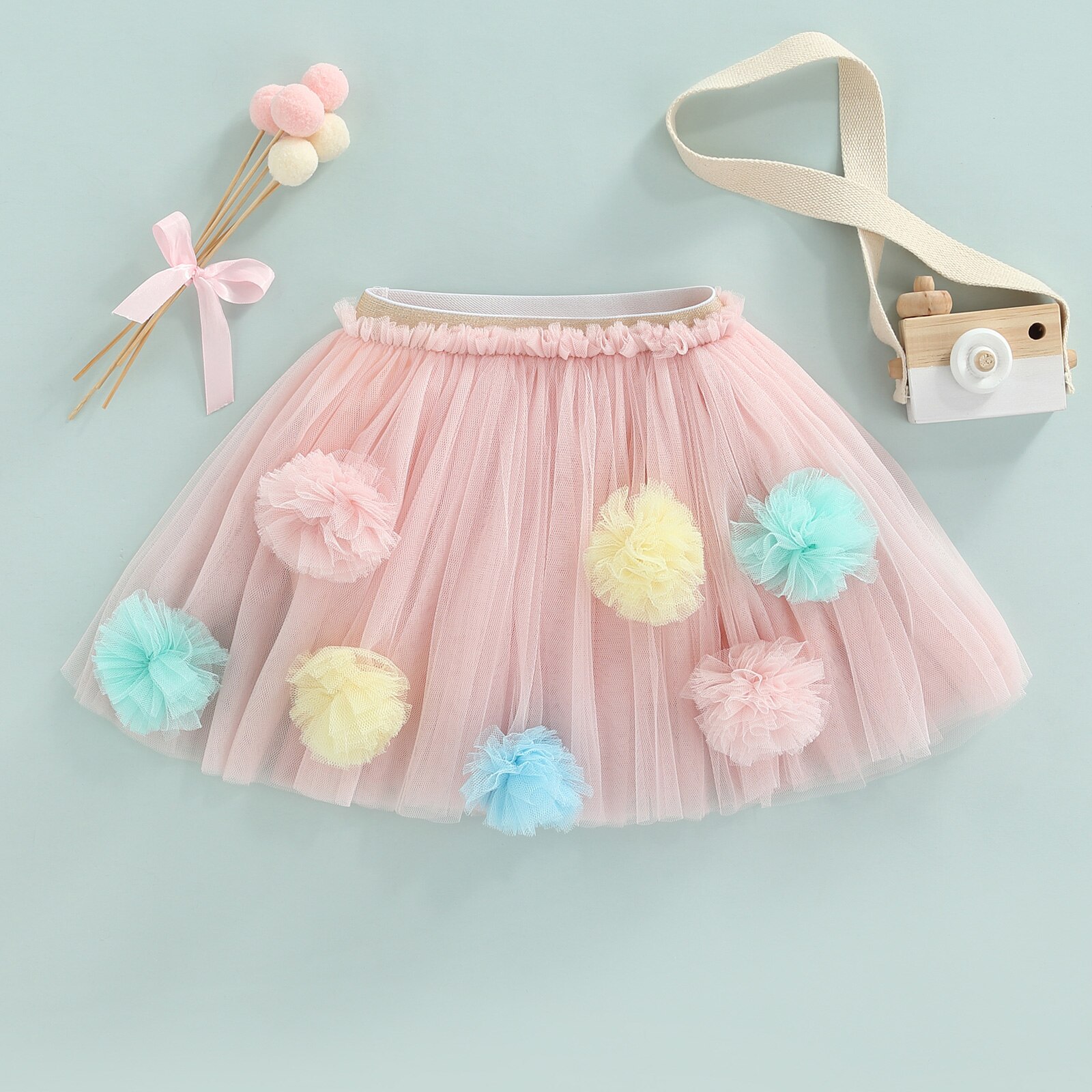 Ma &amp; Baby 0-3Years Pasgeboren Baby Peuter Kid Baby Meisjes Skrits Tulle Pom Pom Tutu Party Rokken Verjaardag Kostuums D01