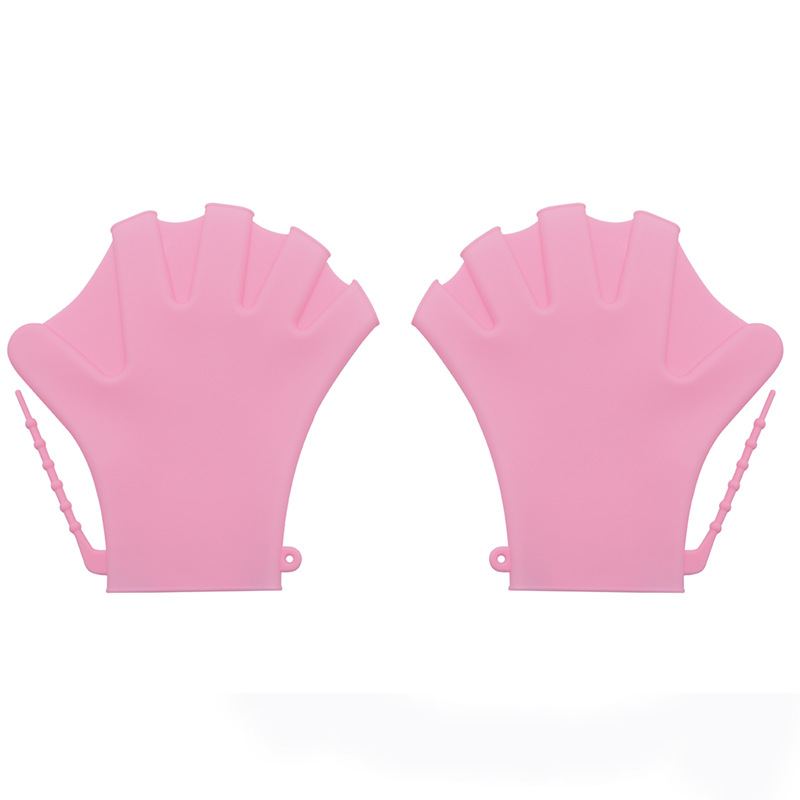 Silicone Swim Fins Adjustable Diving Duck Fins for Adults and Children Practice Swimming Gloves