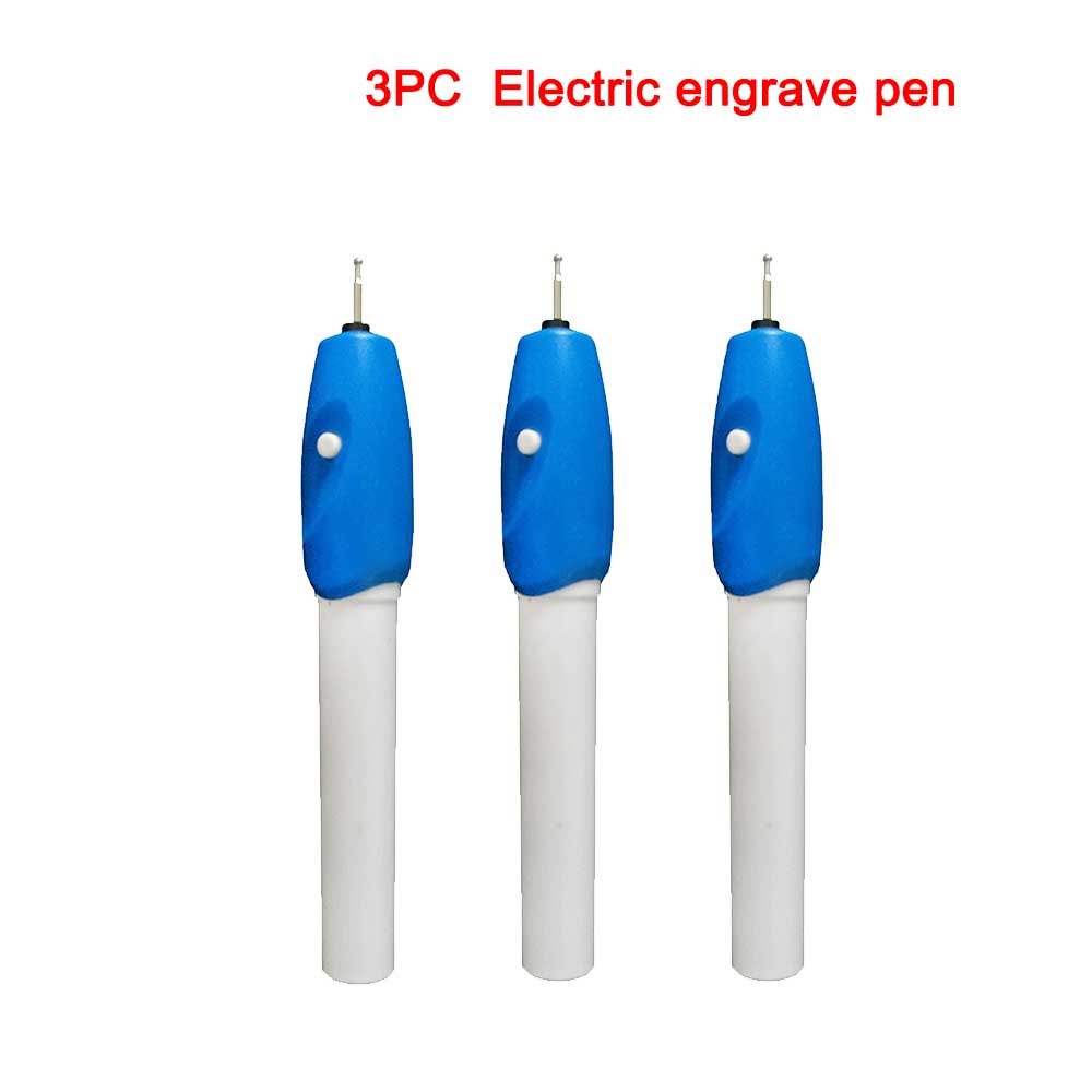 Mini Elektrische Graveren Diy Pen Houvast Carving Machine Metalen Beitel Mark Plastic Glas Hout Graveur Automatische Pen Carve Gereedschap: 3PC engrave pen