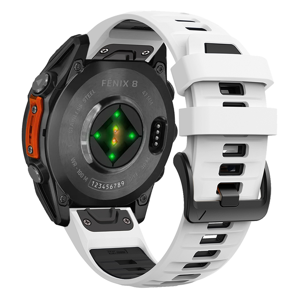 Bracelet de montre Fenix8 1:1 pour Garmin Fenix 8 47mm 51mm E 7 7X 6 6X 5 5X/Epix Pro/Enduro 3 QuickFit 22mm 26mm, Bracelet en Silicone: Black Yellow / 12mm