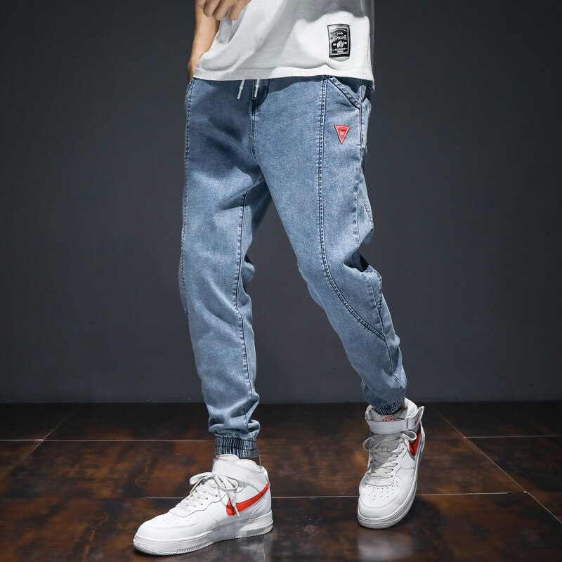 Japansk stil mænd jeans løse denim cargo bukser harem bukser slap bund hip hop joggers jeans mænd 7xl