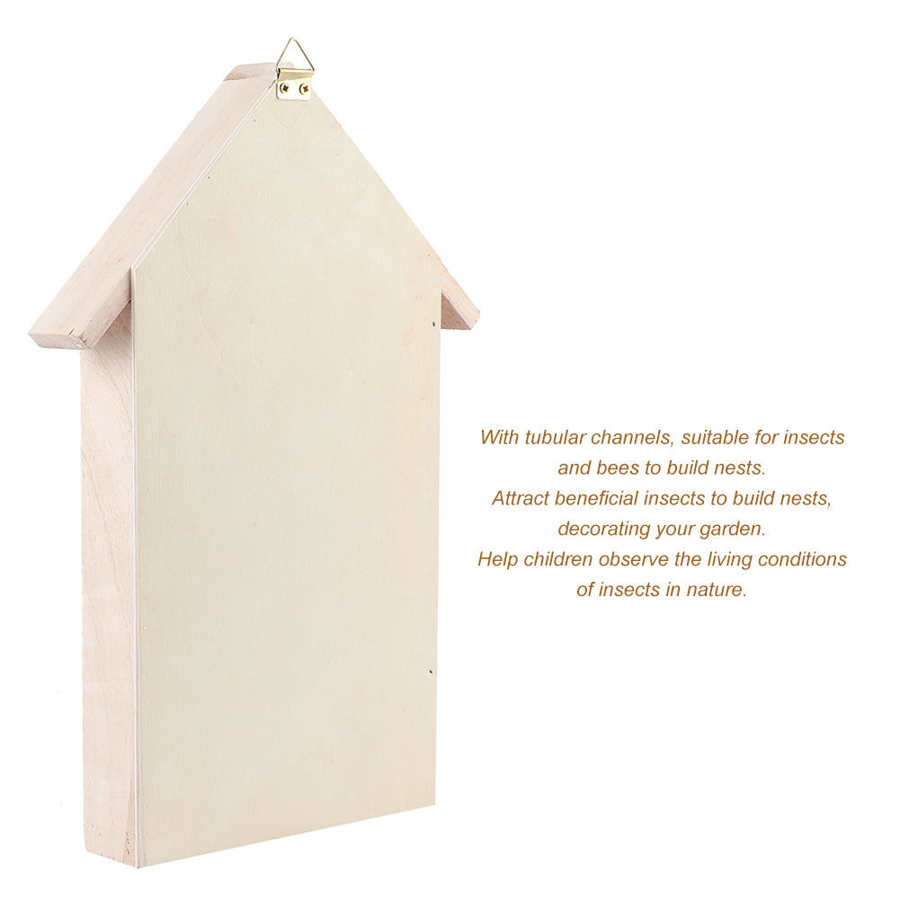 Wooden Insect House Bee House Shelter Garden Insect Nesting Box Handicrafts Outdoor Garden Decoration