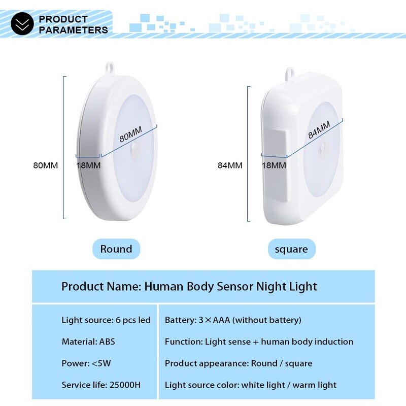 Foxanon Led Onder Kast Licht Universele Garderobe Licht Motion Sensor Nacht Licht Voor Kast Kast Keuken Kinderen Lamp