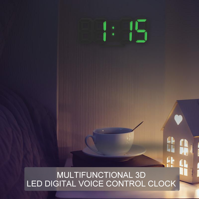 3d ledede digitale vækkeur bord bord ure alarm ur elektronisk digital væghængende ur til boligindretning