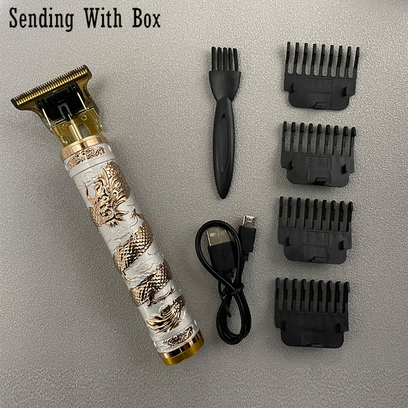 maquina T9 aparador de barba maquina de cortar cabello 2022 novos clippers óleo para máquina corte cabelo profissional por barbeador elétrico para homens maquina cabelo barba vintage t9 máquina t9 aparador cabelo: White coiled dragon