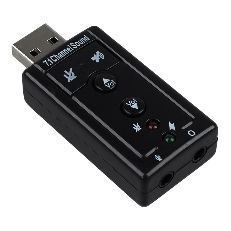Sort lydkort 7.1 ekstern usb 2.0 o adapter drivere cd