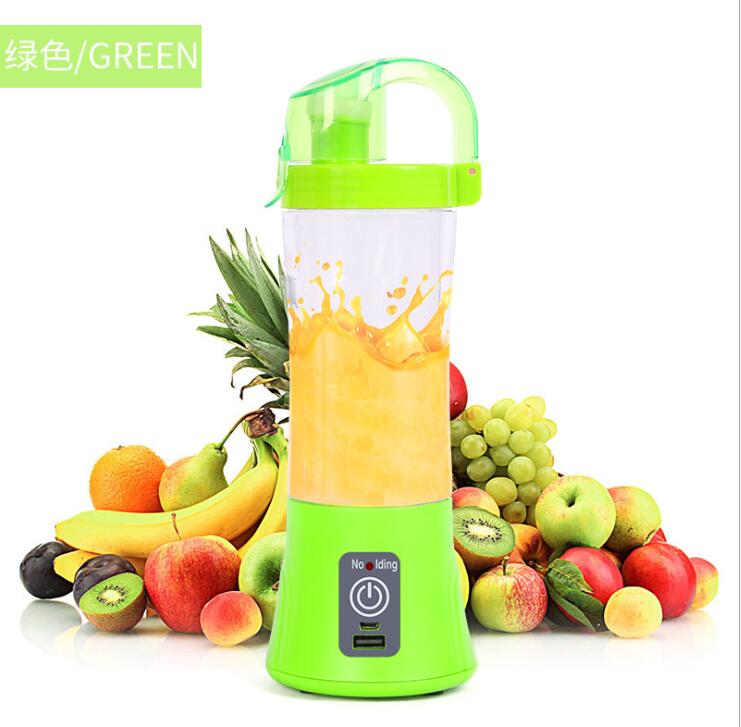 Draagbare 380ml Blender Juicer Cup USB Oplaadbare Elektrische Automatische Groente Fruit Sinaasappelsap Maker Cup Mixer Fles: Green