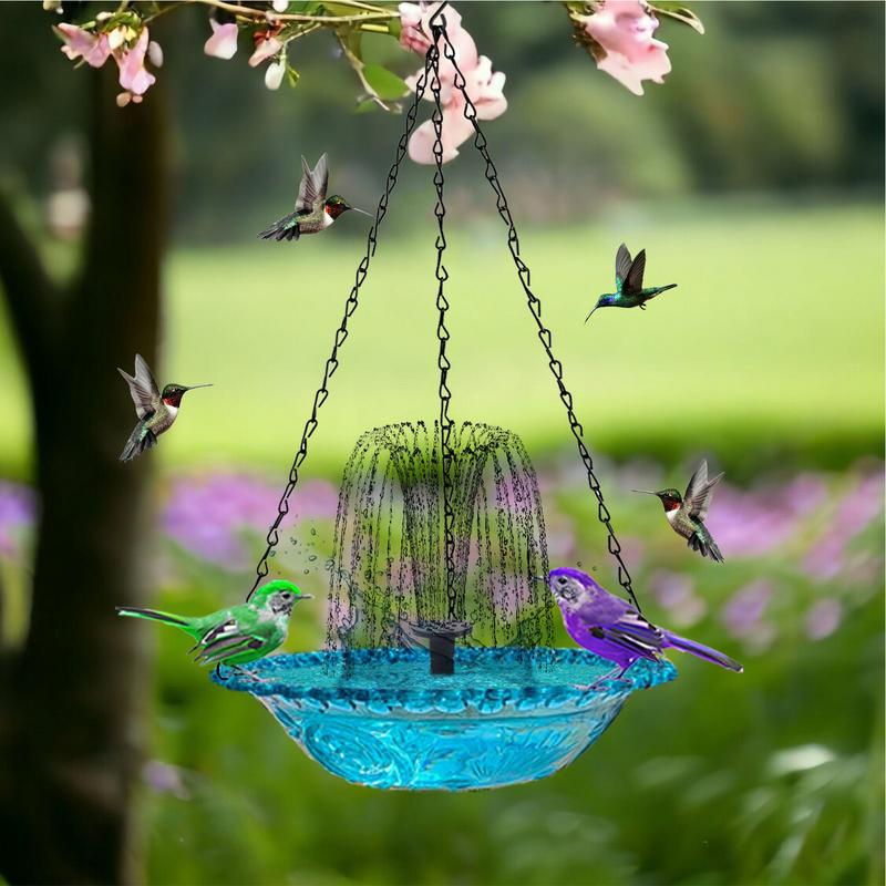 Bird Bath With Fountain Water Fountains Solar Powered Hummingbird Bath Bowl Sturdy Outdoor Bird Feeder Decorative Bird Baths