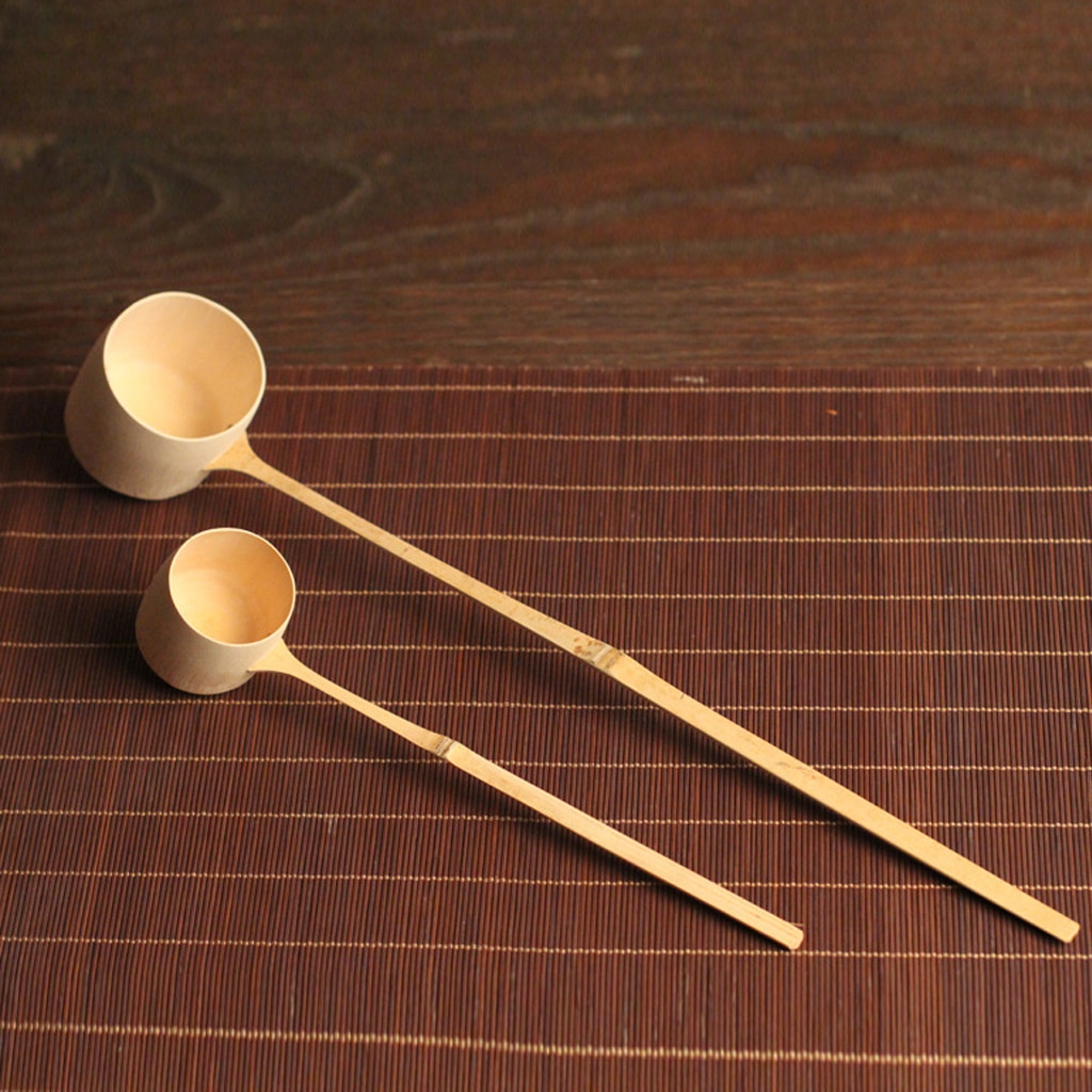 Naturlig bambu vatten slev bailer vatten dipper hem trädgård te ceremoni japansk stil  - 20cm / 34cm välja