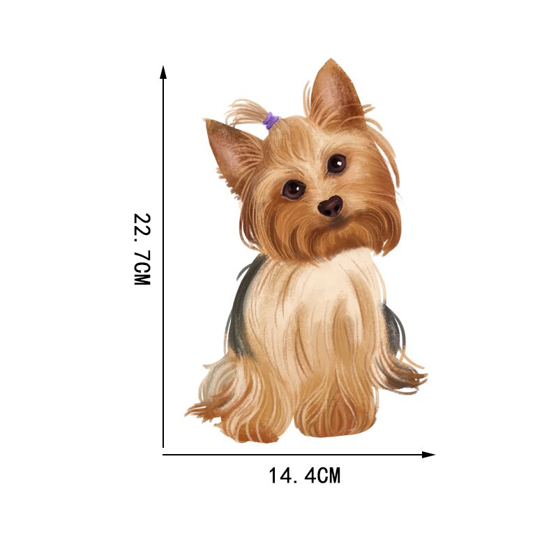 Yoja 14.4 × 22.7cm schattige huisdier badkamer toilet stickers kinderkamer muurdecoratie  t1-2402
