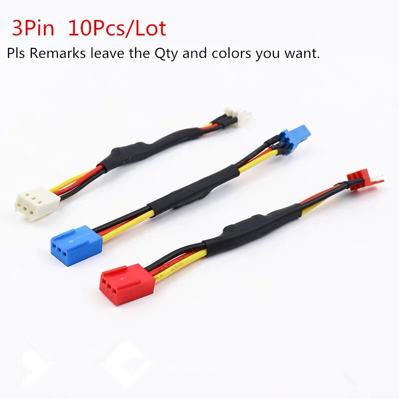 10 sztuk/partia rezystor wentylatora kabel 3 / 4 Pin męski na 3 / 4Pin złącze żeńskie zmniejszyć PC CPU wentylator prędkości hałas rezystor spowolnić kabel: 10pcs 3p mix color
