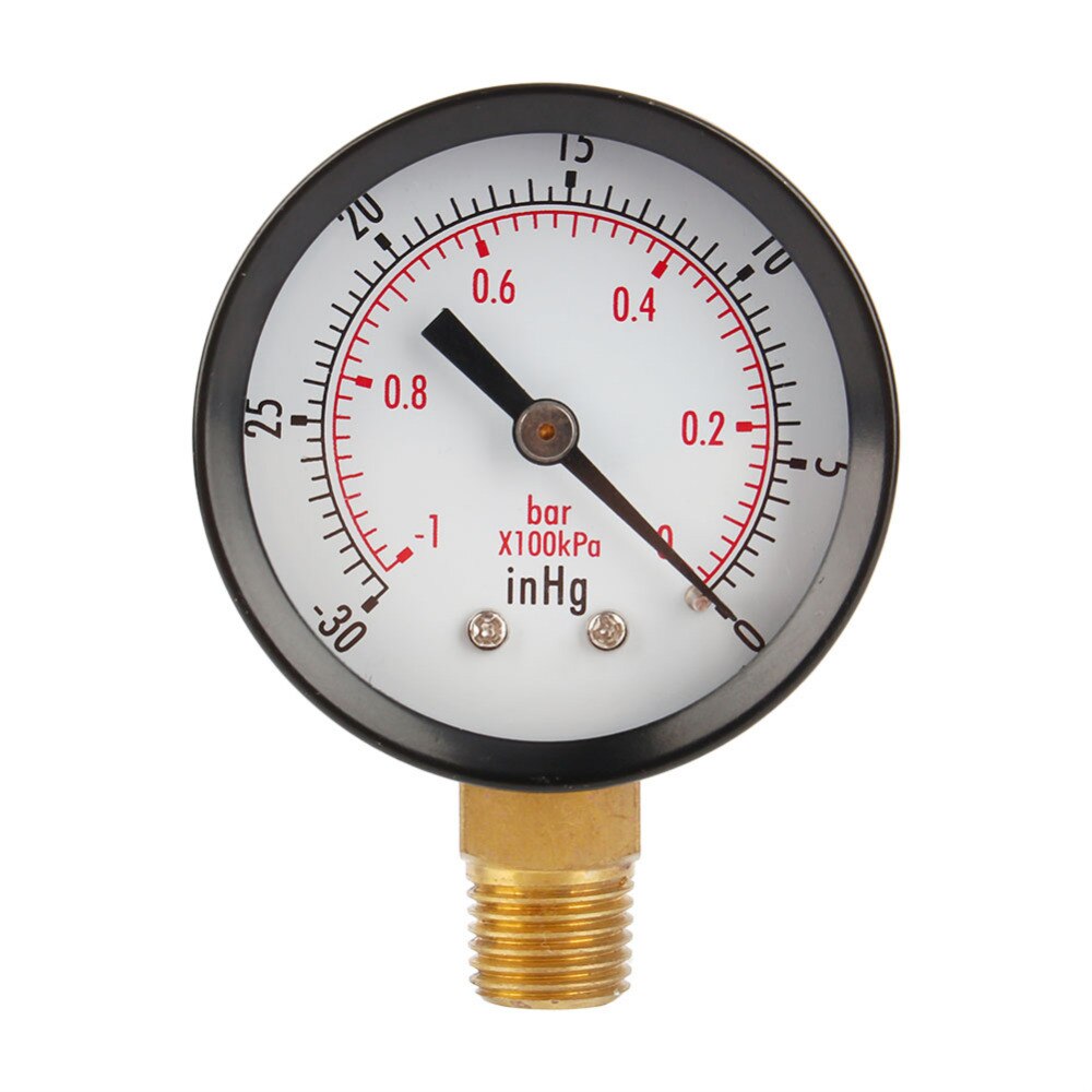 Manómetro manómetro de vacío de utilidad seca manometro acero 1/4 "NPT Mount-30HG inferior/0PSI