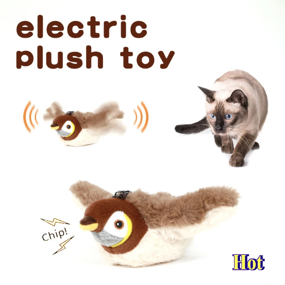 Interactive Cat Toys Rechargeable Flying Bird Cat Toys Chirping Clapping Birds (cannot Fly) Cats Pet Products Dog Toy For