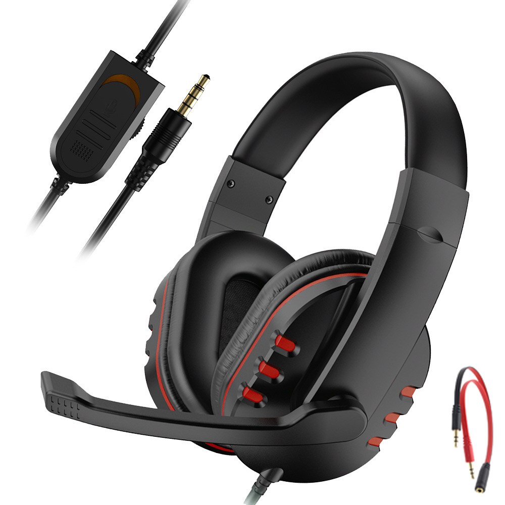 RLOVS Gaming Headset 3.5mm Wired Over-Head Gamer Headphone With Microphone Volume Control Gamer Earphone Headset For Xbox PS4 PC: 1