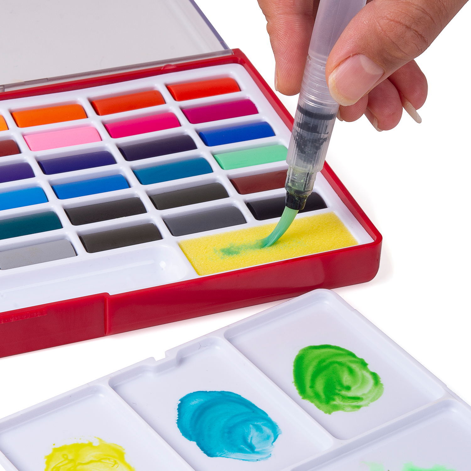 Acrylic Paints Superior Solid Watercolor Paint Set With Brush Pen Foldable Travel Water Color Pigment Drawing Set 03111